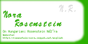 nora rosenstein business card